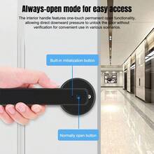 3-In-1 Smart Door Lock With App Control: Keyless Entry Fingerprint Door Handle With Keypad And Physical Keys, Battery-Powered Electronic Deadbolt For Home, Bedroom, Apartment, And Office (Black) - màu đen - Xem 6