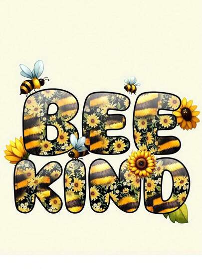 1张/2张/3张装“爱蜂标语”热转印贴纸，适用于DIY T恤、牛仔裤、枕头、背包、帽子和沙发套，防水、防褪色，塑料材质，图案趣味，可用于纺织品装饰、服装点缀和工艺爱好者创作。