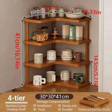 2-Tier Corner Storage Rack, Multifunctional Kitchen Organizer Shelf For Countertop, Cabinet, Bathroom - Multicolor - View 6