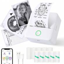 GOTOOGO 迷你贴纸打印机，热敏打印机，适用于 iOS 和 Android 系统，迷你口袋打印机，便携无墨，适用于打印图片、照片、日记、DIY 作品、笔记、标签等。 - 彩色 - 查看 2