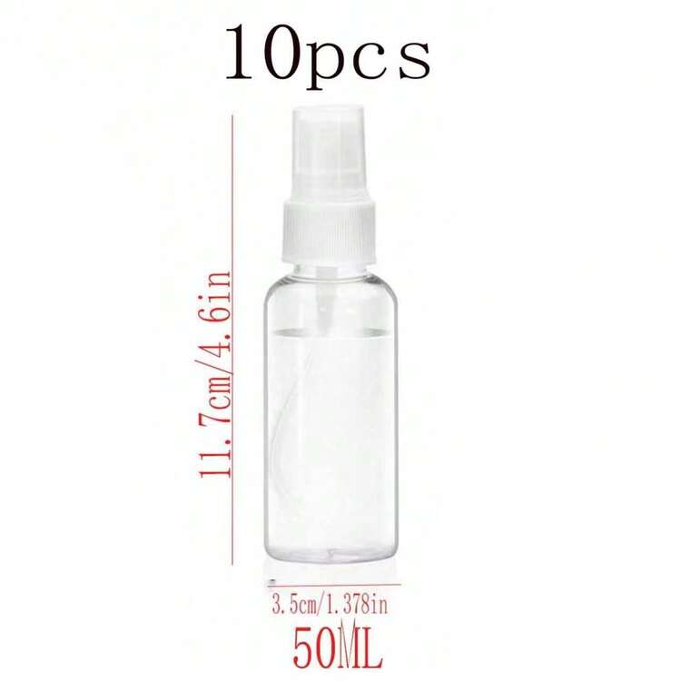5pcs Plastic Spray Bottles, Disinfection, Travel, Portable, Independent Bottle Body, Facial Makeup, Hydration, Refillable Cosmetic & Perfume Bottles, Transparent PET Mini Sprayers, Portable Travel Makeup Accessories - White - View 29