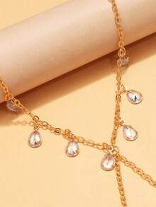 1 chiếc mặt dây chuyền hình giọt nước chữ X màu vàng, dây đeo tay kiểu Bohemian thời trang đính pha lê, phụ kiện đi biển cho kỳ nghỉ. - giọt nước - Xem 4