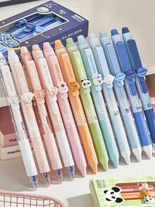 Bộ 2 bút bi gel hình động vật dễ thương, có thể xóa được, màu hồng hoạt hình, ngòi 0.5mm, mực đen/xanh dương, thích hợp cho học sinh và sử dụng văn phòng. - nhiều màu - Xem 9