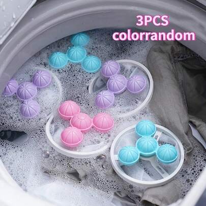 1/3pcs Laundry Lint Remover Balls, Fuzz Balls, Floating Lint Remover, Fabric Cleaning Filter Bags, Clothes Cleaning Washing Balls, For Use In Washing Machine, Filtering