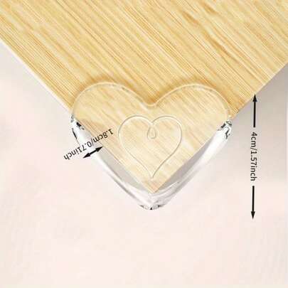 4 piezas de protectores de esquina transparentes con forma de corazón - Protectores de colisión con diseño de corazón y hoja, bordes de PVC duraderos, para muebles de oficina y hogar, protección de esquinas afiladas, actualización de de muebles, sensación decorativa moderna, superficie suave