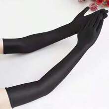 5 Stück/1 Stück 21-Zoll Satin Opernhandschuhe für Frauen, elegante Handschuhe in Ellbogenlänge, Halloween Kostüm Accessoire, Hochzeit Frühling/Sommer Handschuhe mit UV-Schutz - A - Übersicht 12