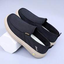Men's Solid Color Slip-On Round Toe Thick Sole Casual Sports Shoes, Outdoor Commuting Hiking Lightweight Athletic Sneakers, Suitable For Spring/Summer - Black - View 3