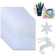 Lujito Láminas Para Laminado En Frío 50 Hojas Holográficas Arcoiris A4 Para Documentos Fotos Trabajos Impermeables Duraderas - A4 (210 x 297 mm) - Ver 1