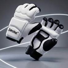 MMA Boxing Gloves, Unisex Fighting Gloves For Martial Arts, Kickboxing, Muay Thai - White - View 2