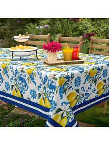 1 chiếc khăn trải bàn họa tiết hoa chanh cổ điển - Khăn trải bàn hình chữ nhật họa tiết trái cây họ cam quýt retro, kích thước 152*180cm, chất liệu polyester, phù hợp cho bữa ăn mùa xuân/hè, tiệc trà và trang trí nhà bếp kiểu nông trại. - Nhiều màu - Xem 8