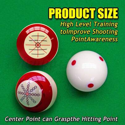 2pcs Practice Cue Balls, 2pcs Gloves, 2pcs Chalk Powder, Billiard Training Accessories Set, Suitable For Beginner And Competitive Billiard Training