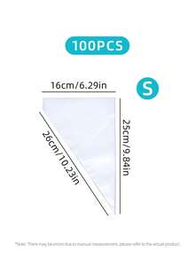 100pcs PE Pastry Bag, Simple Clear Multi-purpose Piping Bag For Baking - Clear - View 7