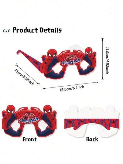  8pcs/Set Marvel Spider Man Funny Glasses Party Decoration Props Birthday Party Photo Gifts New Year's Gift, Valentine's Day Gift, Easter Gift