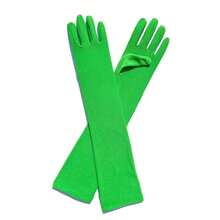 5 Stück/1 Stück 21-Zoll Satin Opernhandschuhe für Frauen, elegante Handschuhe in Ellbogenlänge, Halloween Kostüm Accessoire, Hochzeit Frühling/Sommer Handschuhe mit UV-Schutz - A - Übersicht 16