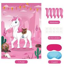 Juego de "Poner la cola al caballo" con 30 colas, póster grande de caballo vaquero estilo western para recuerdos de fiesta vaquera, fiesta de cumpleaños western, suministros de fiesta de carnaval - Ver 9