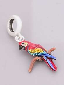 1 pieza Colgante de loro de plata de ley 925, joyería decorativa de estilo tropical DIY, regalo unisex - Plateado - Ver 3