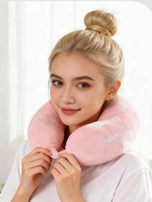 U-Shaped Soft Travel Neck Pillow, Ergonomic Nap Pillow For Men & Women, Suitable For Airplane, Car, Recliner, Portable For Travel, Camping, Office, Vacation - Multicolor - View 9
