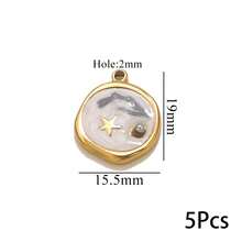 1/5pcs Lot Stainless Steel Charms Oval Dolphin Enamel Fish Charm Jewelry Making Materials For DIY Earring Pendant Supplies Crafts - Yellow Gold - View 11