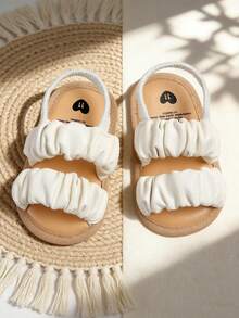 Infant Girls' Summer Sandals, Soft Sole Outdoor Toddler Shoes, Cute Breathable Infant Beach Walking Shoes - White - View 8