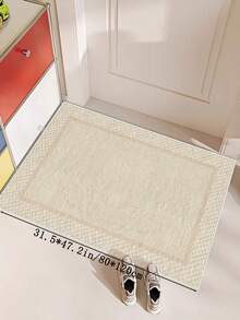 1pc Beige Minimalist Pattern Area Rug, Made Of Soft & Comfortable Material, Easy To Clean, Non-Slip Bottom Design, Suitable For Living Room, Bedroom, Bathroom, Kitchen, Dining Room, Office And Holiday Celebration Occasions - Beige - View 18