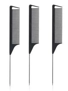 3pcs Women's Mouse Tail Comb With Stainless Steel Pins, Teasing Comb With Metal Tail, Suitable For Home And Salon Use - Multicolor - View 9