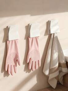 自粘式墙钩，无需钻孔，可调节弹簧毛巾架，适用于浴室、厨房、家庭、办公室、酒店 - 彩色 - 查看 1