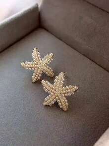 2026 New Exaggerated Starfish & Pearl Earrings, Korean Elegant Fashion Earrings, Earring Accessories - Starfish - View 10