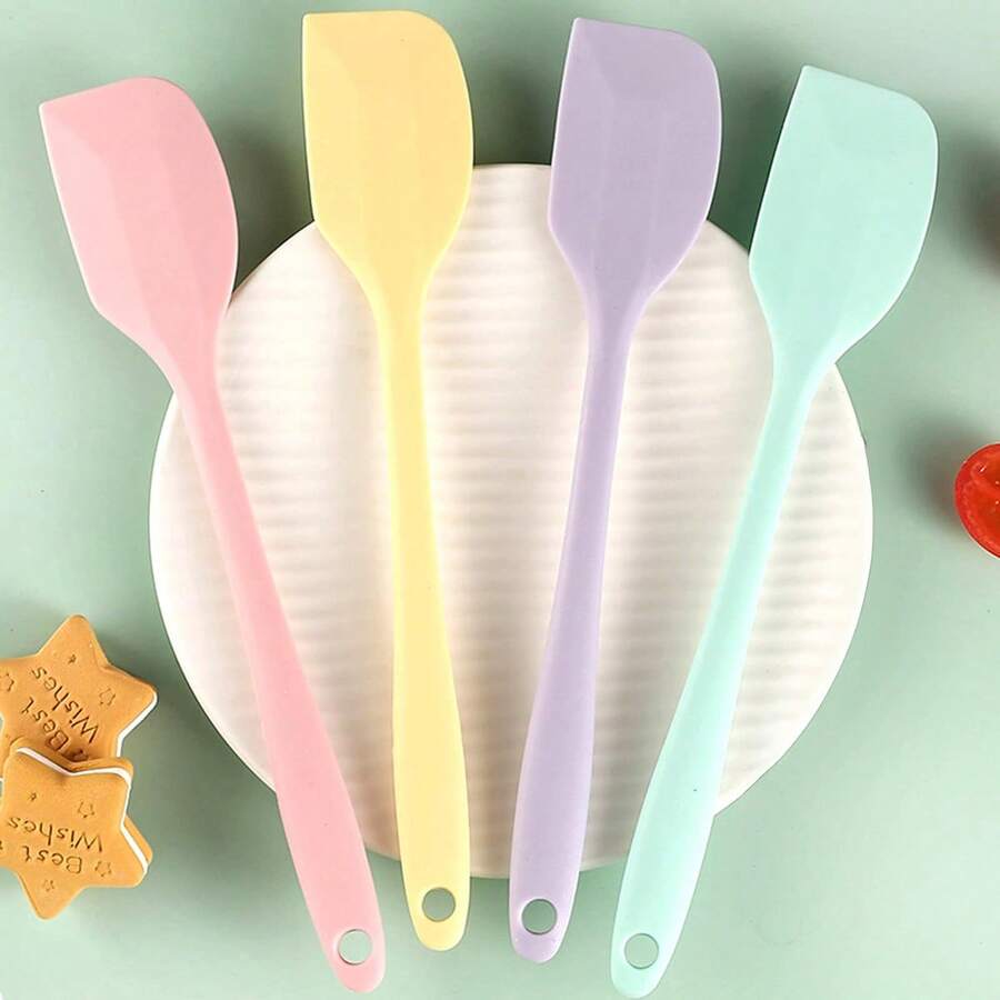 Bộ 4 thìa vét kem bằng silicon, thìa vét mayonnaise nhỏ, thìa vét bơ, dụng cụ làm bánh, màu sắc Bắc Âu nhiều màu, thìa vét silicon nhỏ nguyên khối, chịu nhiệt, chống dính, dễ vệ sinh, thích hợp cho gia đình, nhà hàng, cửa hàng tráng miệng, bộ dụng cụ làm bánh nhà bếp nhỏ.