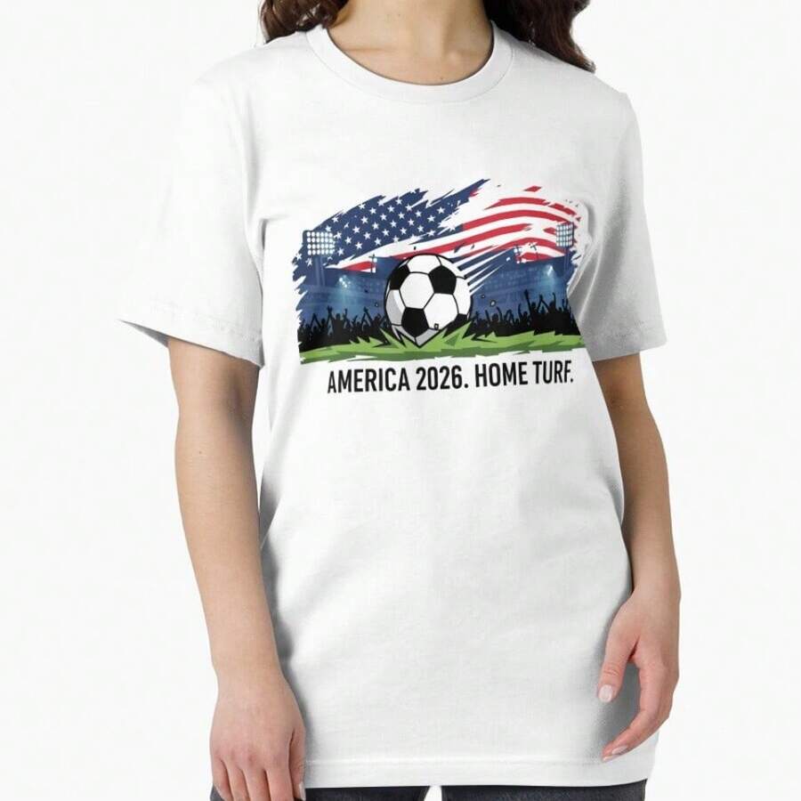 America 2026 Home Turf World Soccer Gift Essential T-Shirt - White - View 1