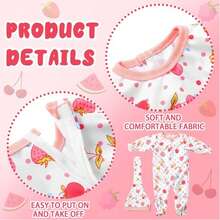 6款可选婴儿娃娃服装，18英寸重生娃娃连体衣带帽子，适合婴儿派对游戏礼物，适合男婴女婴娃娃（简约风格）。可爱设计：这些娃娃服装色彩鲜艳、充满活力且可爱，图案丰富多彩，易于搭配；多种款式可选，孩子们可以带着娃娃进行激动人心的冒险，并在玩耍中培养他们的想象力和创造力。 - 彩色 - 查看 8