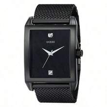 GUESS Women's Square Black Watch, Luxury Milanese Mesh Strap Quartz Watch W0298G1 - Black - View 6