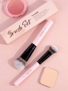 MAANGE 2/4件套专业面部化妆刷套装，包含粉底刷、遮瑕刷、高光刷、轮廓刷、腮红刷、散粉刷、鼻影刷，化妆工具，化妆配件，送朋友的礼物，美妆刷套装，旅行化妆刷套装 - 彩色 - 查看 5