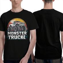 Monster Trucks Are My Jam Vintage Retro Monster Truck Lover  Women T Shirt 100% Cotton Soft Comfort Fit - màu đen - Xem 2