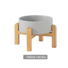 加高/加厚陶瓷狗碗，竹制支架，大理石纹防滑加重单碗宠物碗，适用于小型和中型猫咪，减少颈部压力。 - 大理石碗 - 查看 17