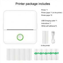 GOTOOGO 迷你贴纸打印机，热敏打印机，适用于 iOS 和 Android 系统，迷你口袋打印机，便携无墨，适用于打印图片、照片、日记、DIY 作品、笔记、标签等。 - 彩色 - 查看 17