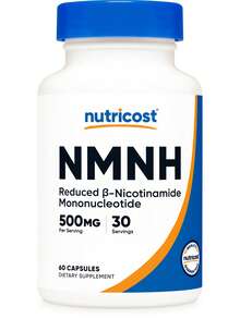 Nutricost NMNH Supplement (500mg) 60 Capsules - Reduced β-Nicotinamide Mononucleotide, Vegan, GMO-Free, Gluten-Free, 30 Servings - 60 Đếm - Xem 6