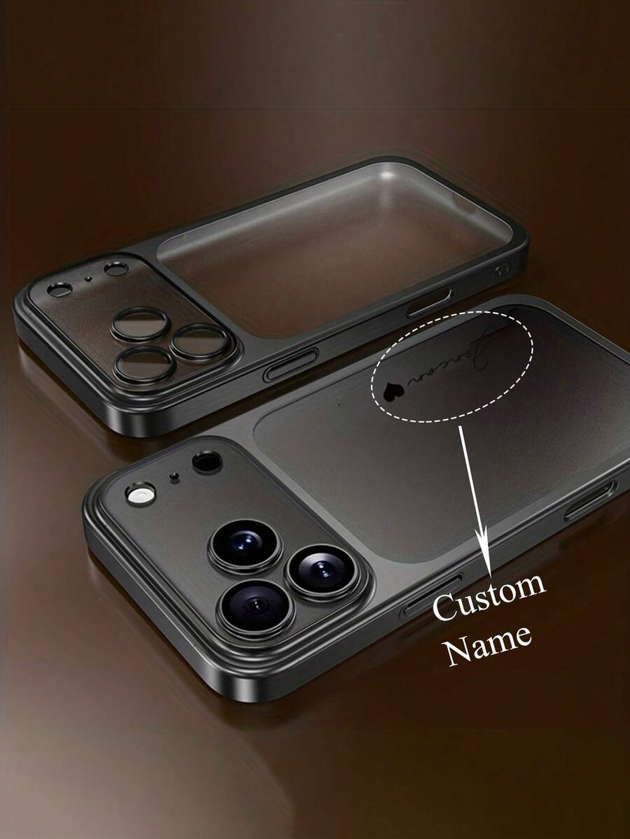 [Customizable] Personalized DIY Name-Plated Frosted Textured Phone Case, Compatible With 17 Pro Max, 17 Pro, 17 Air, 17, 16 Pro Max, 16 Pro, 16, 15, 14, 13, And 12 Models, With Camera Protection Back Cover.