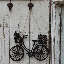1pc Rustic Wrought Iron Wall Art -Metal Garden Decor With Natural Finish, Perfect For Indoor/Outdoor Hanging, Christmas & Thanksgiving Gift, Outdoor Decor - Black - View 1