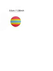 Small, Medium, Large EVA Foam Rainbow Balls, Elastic Bouncy Balls, Pet Toys For Dogs & Cats, Silent Balls - Multicolor - View 11