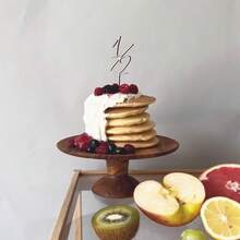 1/2 ハーフバースデー half birthday ケーキトッパー お誕生日 お祝い 細いオシャレなタイプ - 写真の通り - チェックする 2