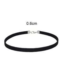 1pc Punk Style Black Velvet Choker Necklace For Women - 寬度 0.6 厘米 - 查看 6