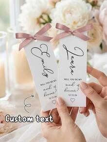 1/3 tấm thiệp "Bạn có muốn làm phù dâu của tôi không?" được cá nhân hóa, tùy chỉnh văn bản, thiệp mời làm phù dâu cho lễ cưới và tiệc cưới, thiệp cầu hôn phù dâu, thiệp cầu hôn phù dâu, ý tưởng quà tặng, thiệp cầu hôn phù dâu trưởng. - Nhiều màu - Xem 7