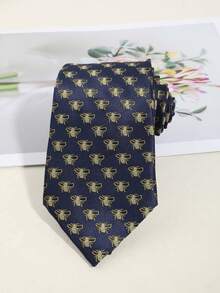 1pc Handmade Bee Pattern Necktie, Suitable For Casual, Street, Party Occasions,Festival,Travel - Multicolor - View 6