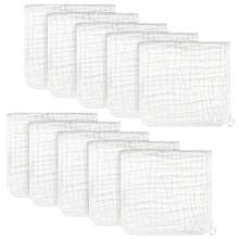 Oaoleer 30PCS Baby Washcloths And Burp Cloths, Absorbent Cotton Muslin Baby Towels, Large Soft Breathable Newborn Essentials For Boys And Girls, Newborn Essentials, White - 白色 - 查看 14