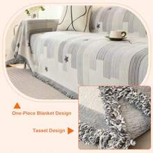 sofás y sofásGugxiom Fundas de sofá Estilo Bohemio Funda de Sofá Reversible de Chenilla Cubre Sala en L para sofá de 3 plazas 2 plazas y 1 Plaza Caqui 180 * 130cm - Caqui - Ver 6