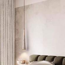 ZHUO LANG DA 1pc Concrete Linear Pendant Light, G9 Bulb Base Modern Industrial Hanging Cement Lamp, Suitable For Kitchen Island, Dining Room, Bedroom Nightstand, Small Pendant Light (Excluding Light Source And Bulb) - Grey - View 7