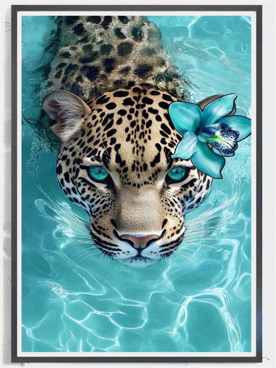 1pc 5D Diamond Painting DIY Kit, Animal Theme, Suitable For Beginners And Adults, Creative Craft With Sparkling New Round Diamonds, Best Surprise Gift For Family And Friends, Decor For Home, Living Room, Bedroom, Kitchen, Office, Cafe