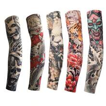 Manches de tatouage imprimées minimalistes, manches de cyclisme anti-UV sans couture pour l'été, manches de compression élastiques unisexes, design de tatouage pour les fêtes. Convient pour le cyclisme, le football, la randonnée, la pêche, la conduite et autres activités de protection solaire en extérieur. - Multicolore - Voir 19