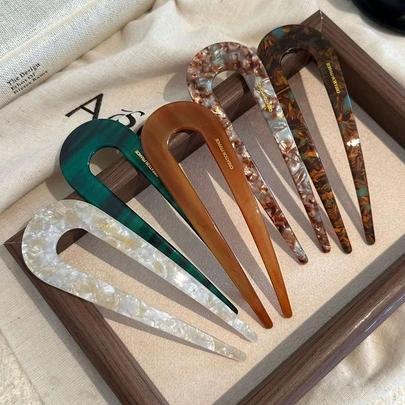 French U-Shaped Hair Clip | Classic Handmade Hair Accessory For Women | Elegant Hair Stick Suitable For Buns And Updo Hairstyles | Fashionable Hair Fork For Daily Wear, Weddings And Formal Occasions | Durable For All Hair Types