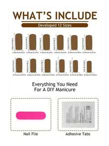 Orimuse 24Pcs Designer French Nails, Artistic 3D Golden Cross & Checkered Nails - 彩色 - 查看 7